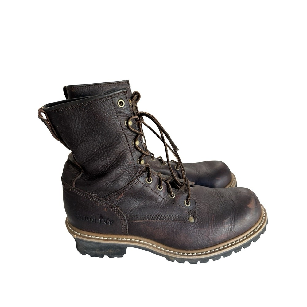 Carolina Elm Men's 821 Leather Soft Toe Logger Work Boots Brown Size 13 2E